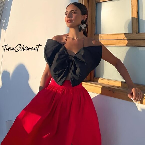 BLOGGER'S FAVE! Zara Limited Edition Bandeau Bow Top Sz XS NWT - Picture 3 of 17